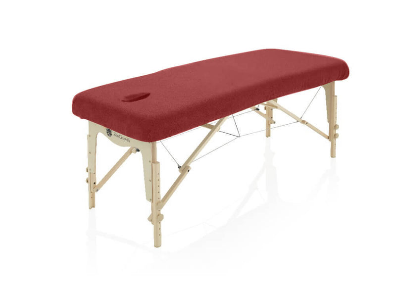 ZENGROWTH Housse table de massage avec trou visage Rouge foncé