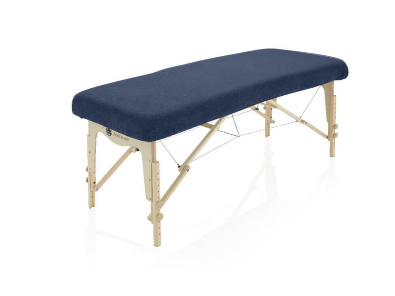 Housse table de massage sans trou visage bleu foncé