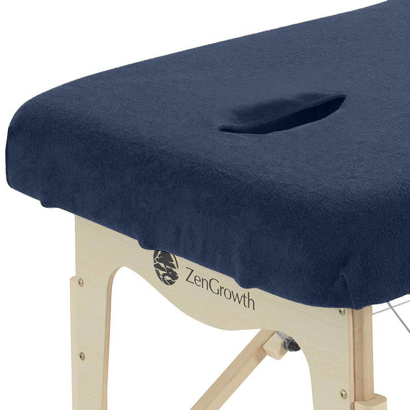 ZENGROWTH Housse table de massage avec trou visage bleu foncé