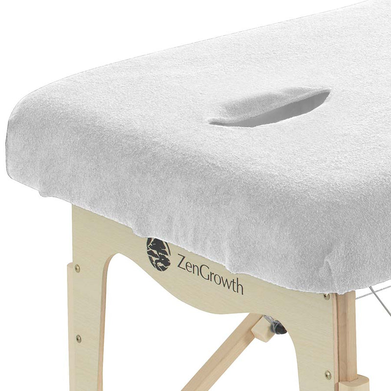 ZENGROWTH Housse table de massage avec trou visage blanc