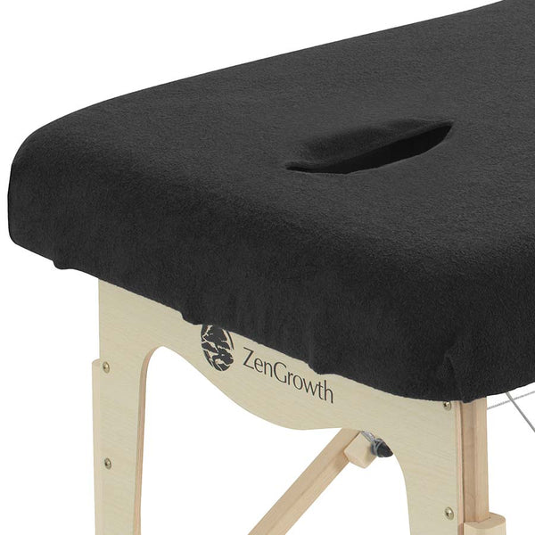 ZENGROWTH Housse table de massage avec trou visage noir