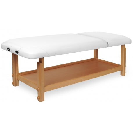 Table de massage fixe en bois Rawai au dossier inclinable