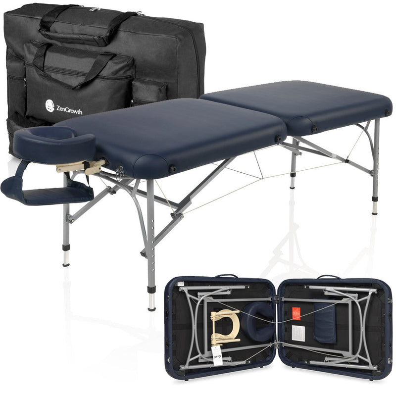 ZENGROWTH Table de massage pliante Artarmon Bleu-marine 63.5 cm